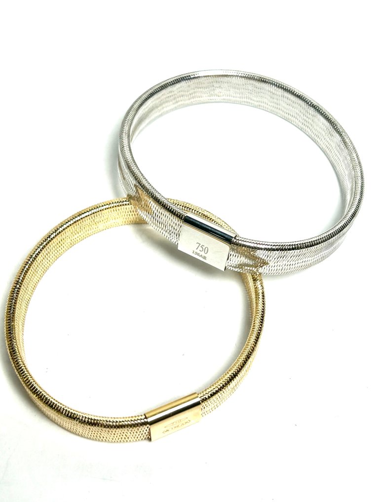 手镯 - 18K包金 白金, 黄金 #1.0