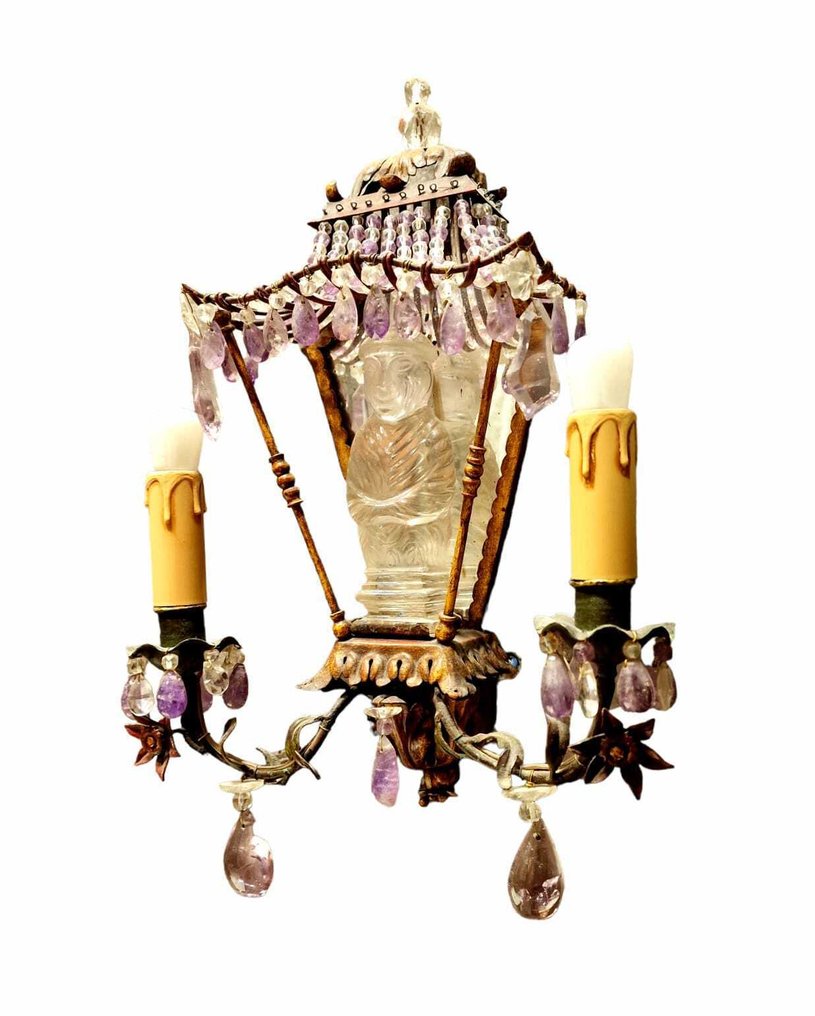 Kynttiläseinävalaisin (2) - Kullattu messinki - Pari orientaalisia aplikaatioita #4.3