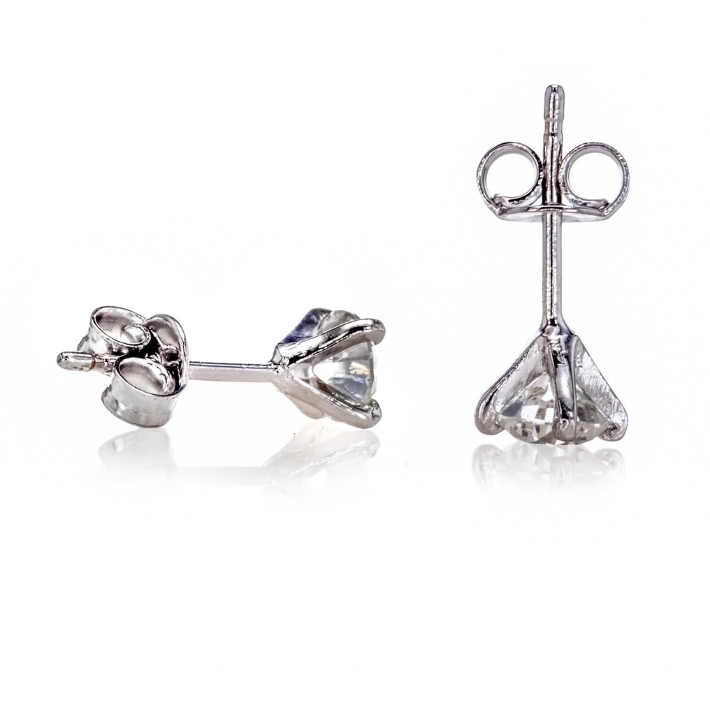 没有保留价 - 耳环 - 14K包金 白金 -  0.92ct. tw. 钻石 (天然) #4.3