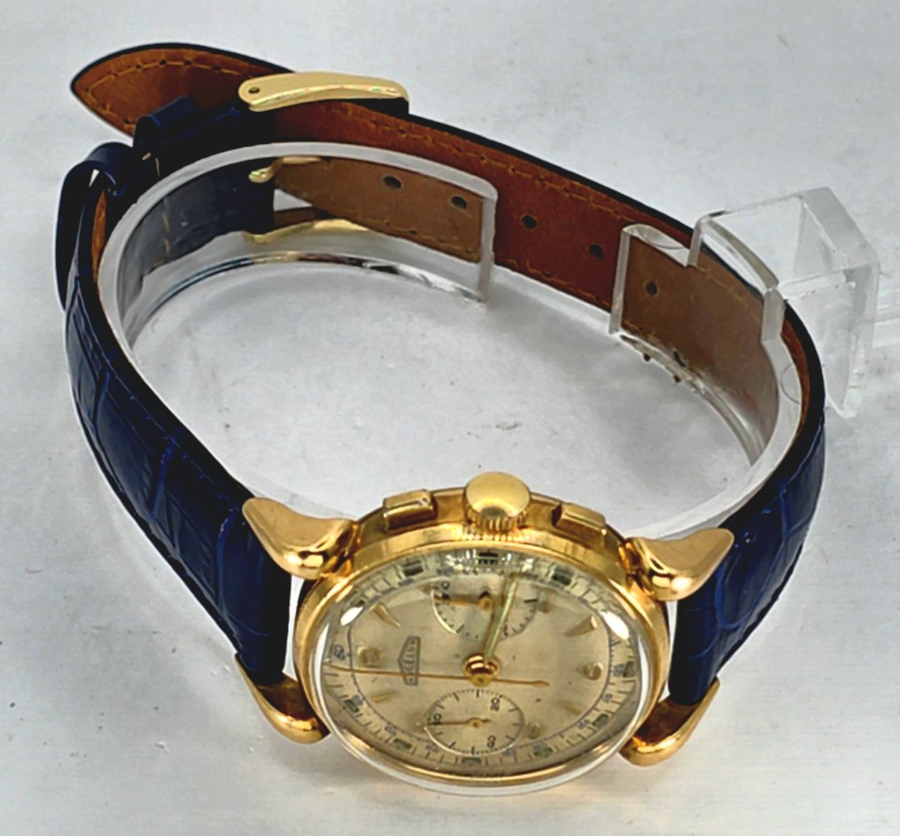 Angelus - 18K Gold Chronograph - seltene Ohrenanstösse - Eigenkaliber 250 - Schweiz um 1940 - 中性 - 1900-1949  #1.0