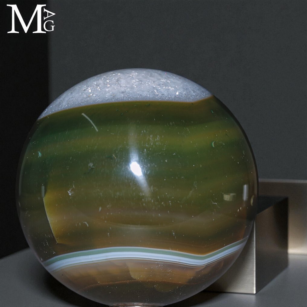 天然染色的玛瑙 - 球体 非常美丽的玛瑙球 - 高度: 77 mm - 闊度: 77 mm- 643 g #1.0