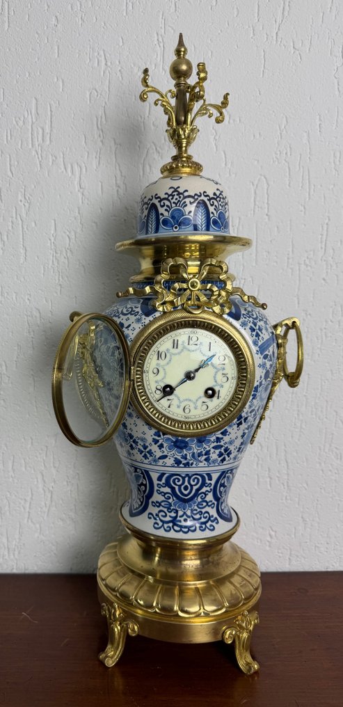 Vaasklok - 古董 青銅色, 陶器, 玻璃 - 1850-1900 - AD Mougin Deux Medailles #1.0