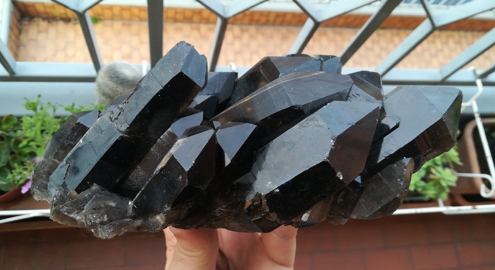 Quartz nero Cluster di cristallo - Altezza: 19 cm - Larghezza: 12 cm- 1647 g #3.2