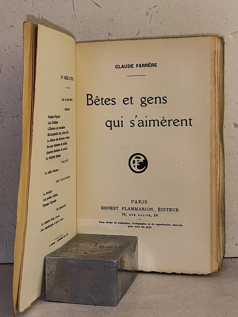 Claude Farrère - Bêtes et gens qui s'aimèrent - 1920 #3.2