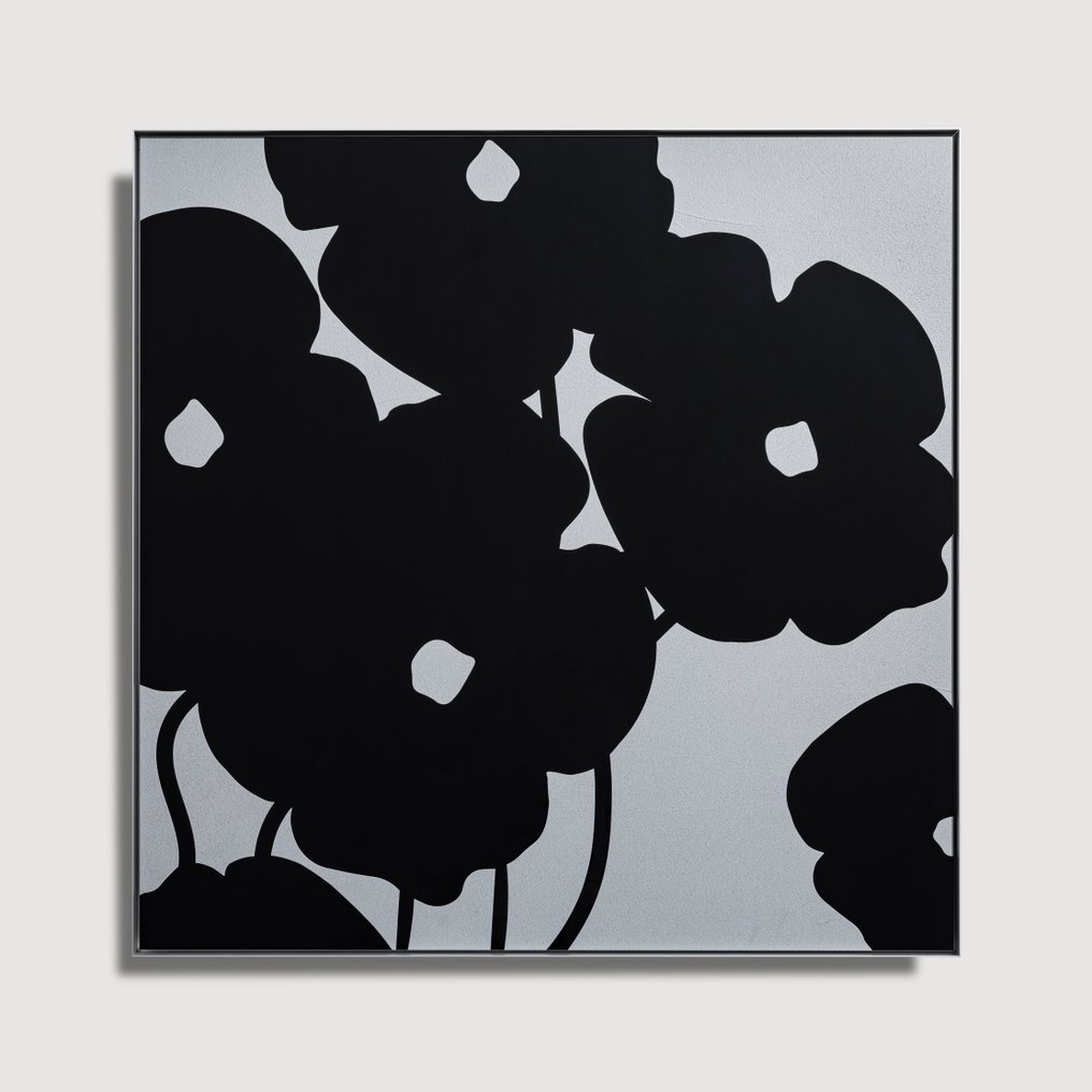 Donald Sultan (1951) - Black Poppies in Cement #1.0