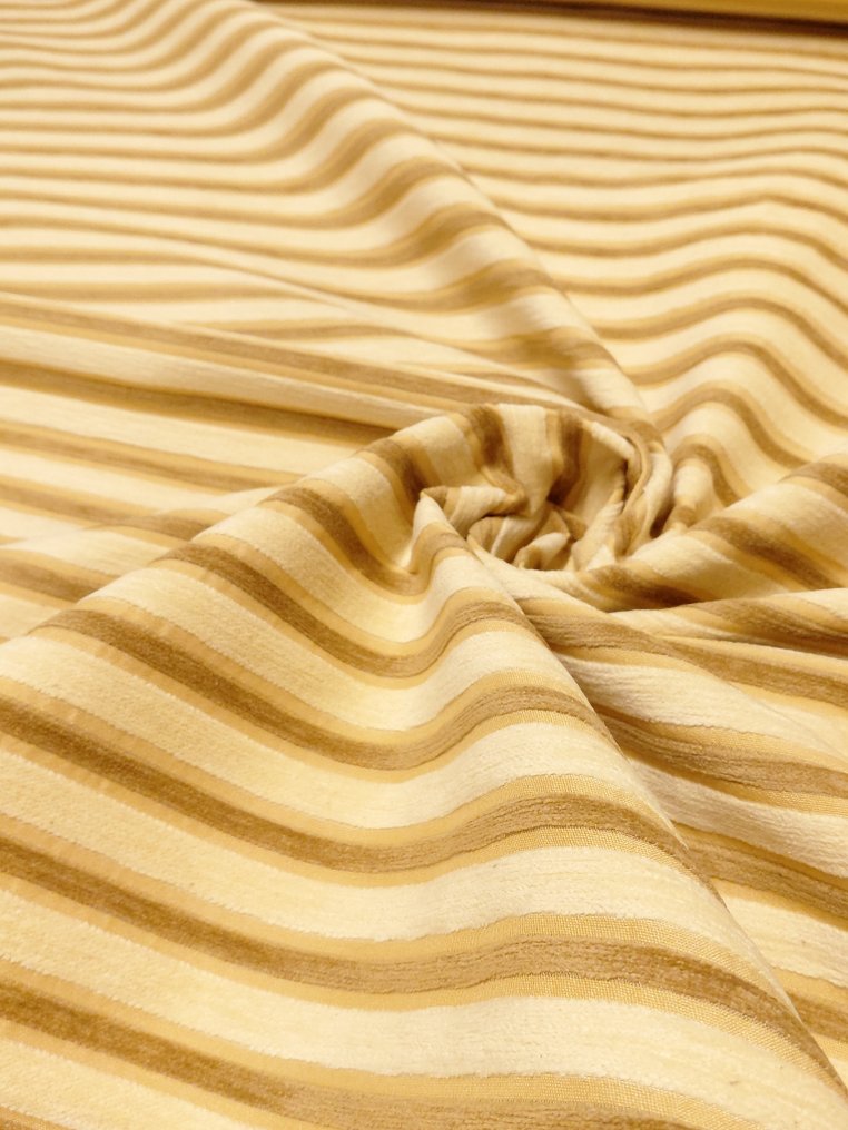 Ciniglia Enzo degli Angiuoni – Lusso a Righe Miele & Oro - Polstringsstoff - 530 cm - 140 cm #1.0