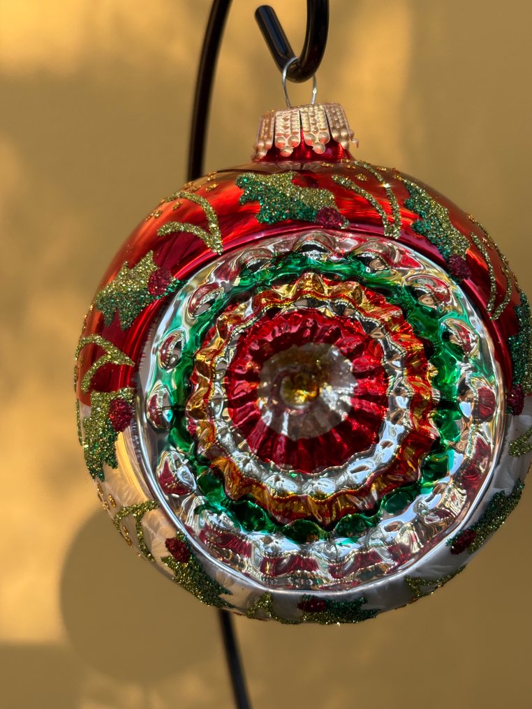 Krebs Lauscha: 6 handgemaakte kerstballen, 3 reflex, 3 normaal - Julekugler Krebs (6) - Glas #4.3