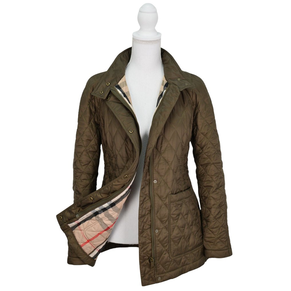 Burberry Brit Olive Full Nova Check Lining Lightweight - Jachetă #1.0