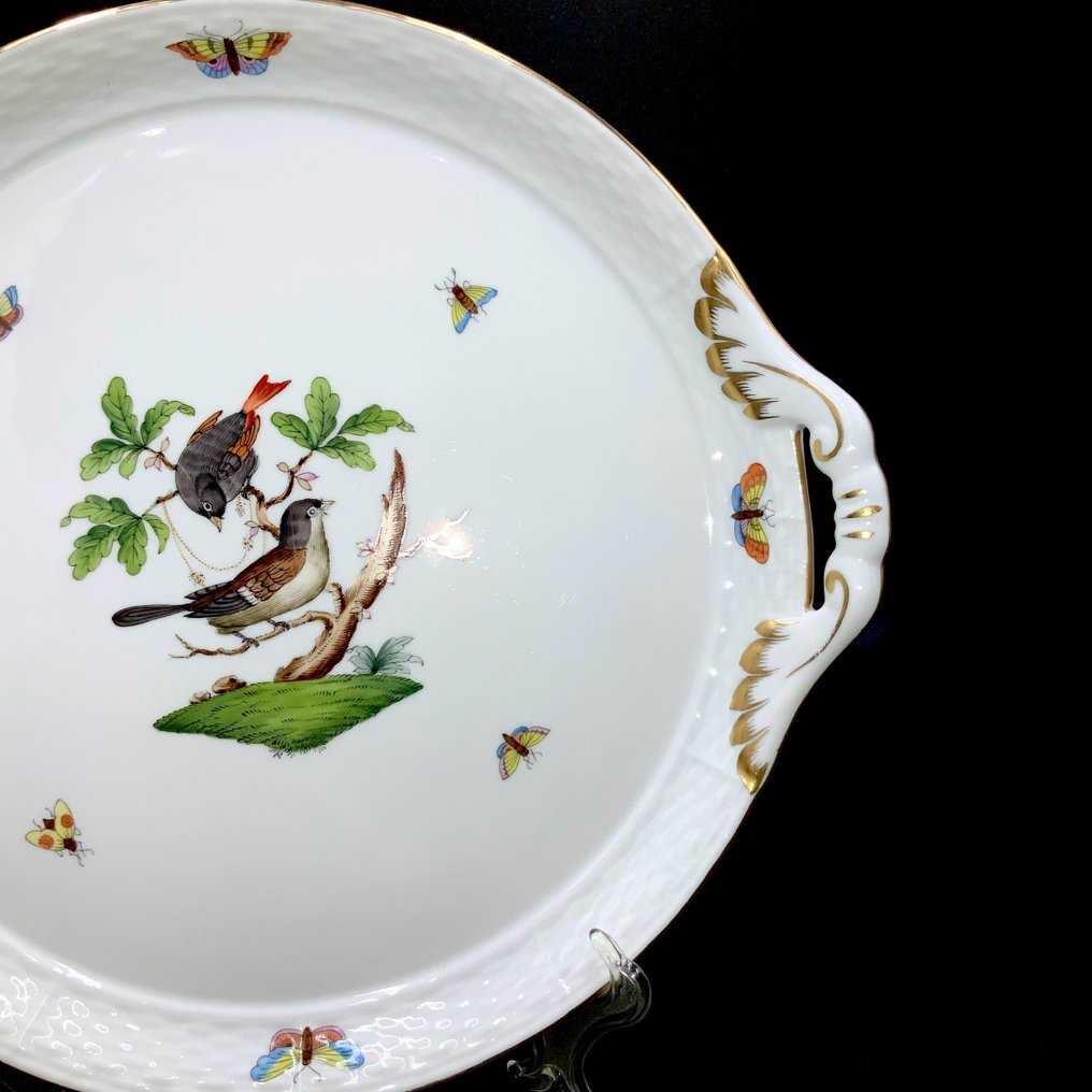 Herend - Large Round Serving Platter with Handles (31,5 cm) - "Rothschild Bird" Pattern - 大盘子 - 手工绘制瓷器 #2.1