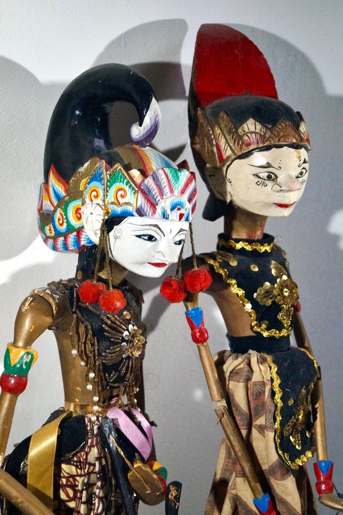 Wayang golek (4) Java og Sunda - tekstiler, træ - 1950-1960, 1940-1950 #1.0