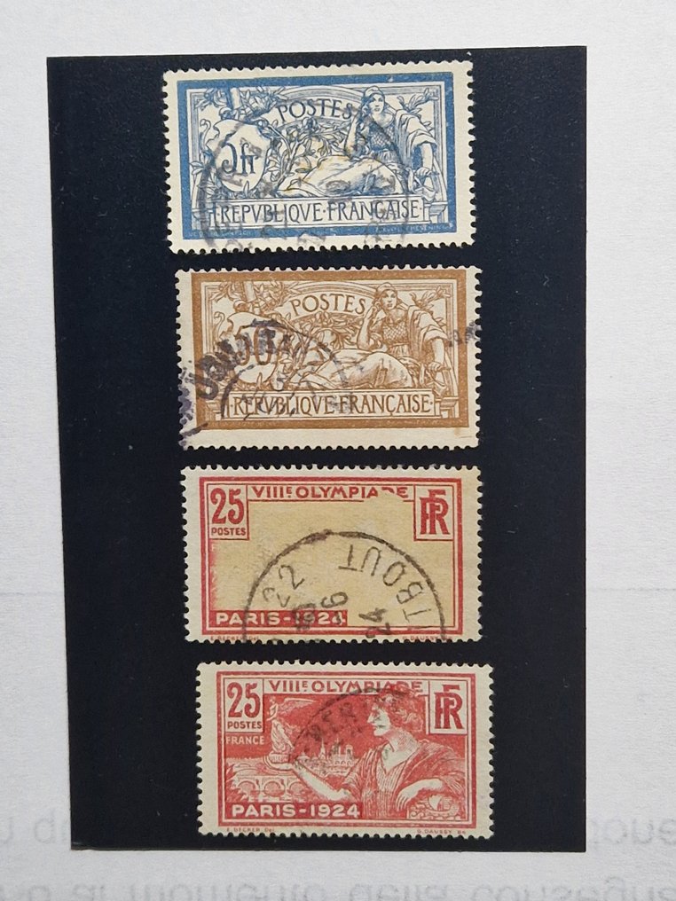 Γαλλία 1900/1902 - Γαλλία. Σύνολο τεσσάρων ενδιαφερόντων ποικιλιών, χρησιμοποιούμενες και νέες, με μετατοπισμένο - Unificato n. 120c, 123c e 148Var. e 283A #1.0