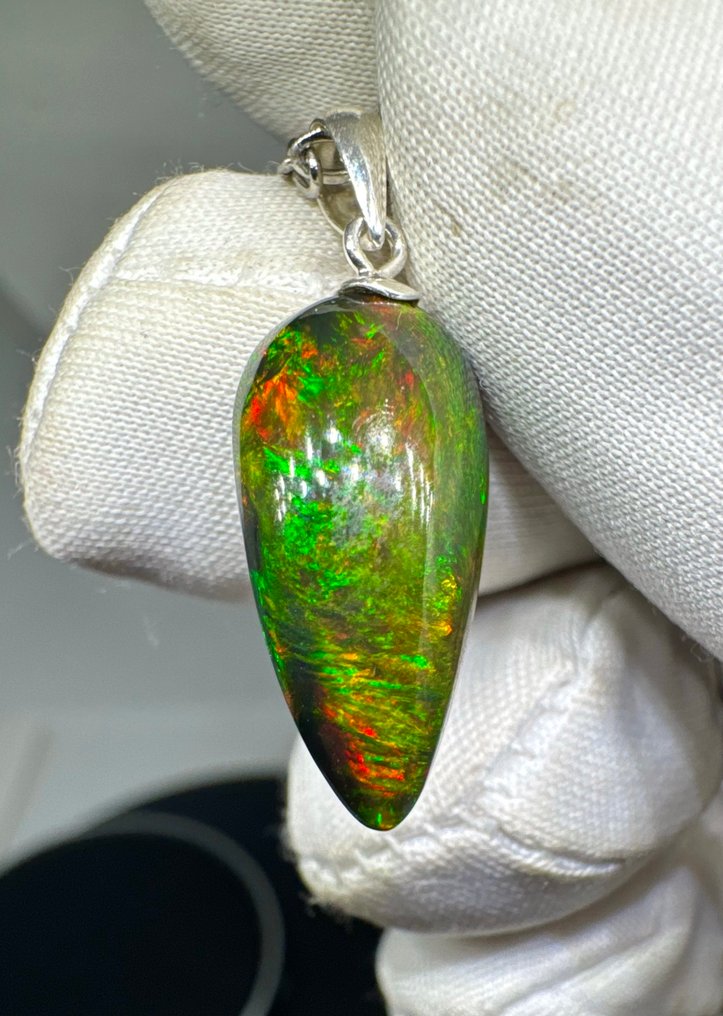 蛋白石 吊坠 - 高度: 26 mm - 宽度: 9.5 mm- 0.9 g - (1) #1.0