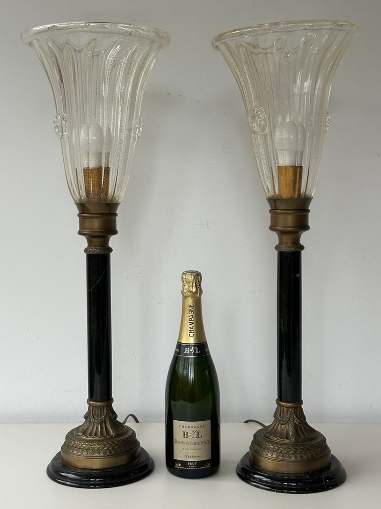 Table lamp (2) - A pair of Empire style lamps - Murano glass #1.0