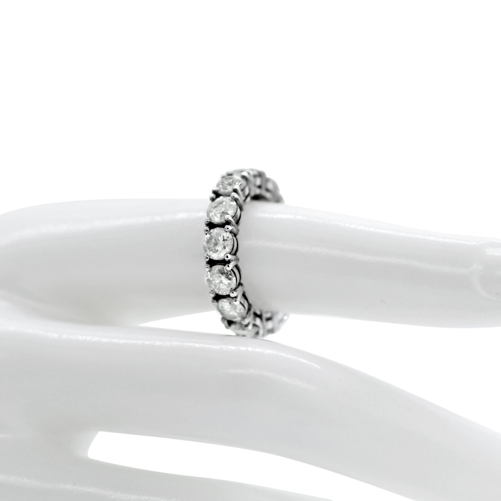 Fără preț de rezervă - Inel - 14 ct. Aur alb - 5.12ct. tw. Diamant (Natural) - F-J COLOR #3.2