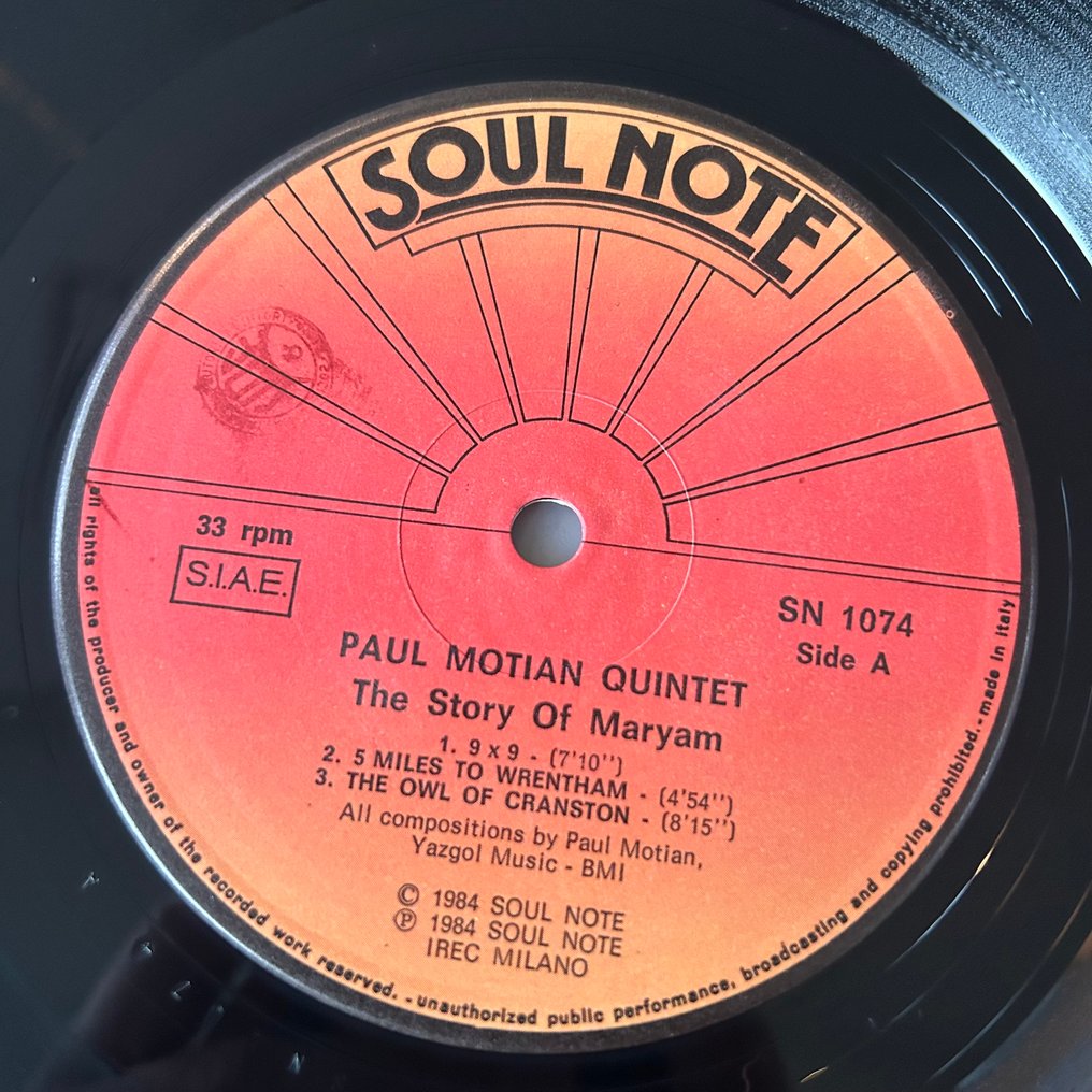 Paul Motian - The Story Of Maryam (SIGNED by Ed Schuller!) - Single bakelitlemez - 1st Pressing - 1984 #3.2