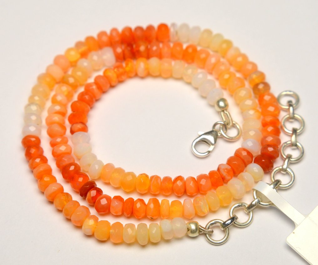 925 Silver - 11,34g - Halsband - Fire Opal #1.0