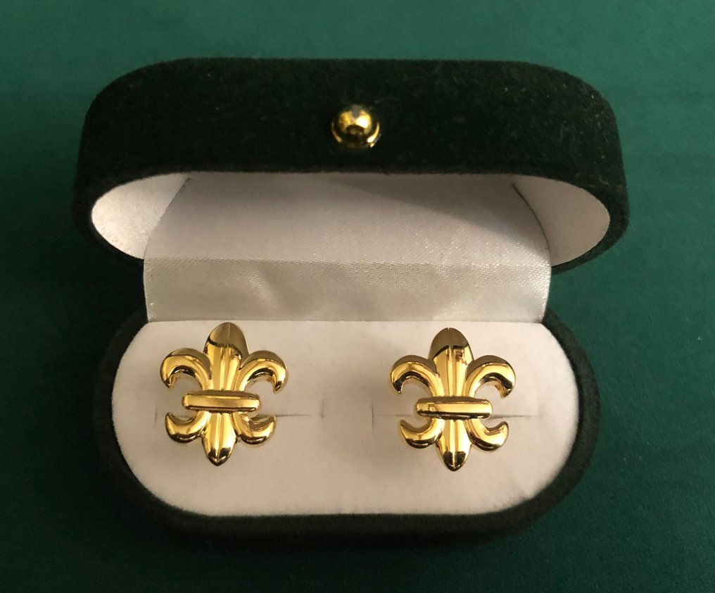 A, Royal francês, par de abotoaduras de ouro 14 ct preenchido, Fleur de Lis. A Fleur de Lis é a - Botões de punho #2.1
