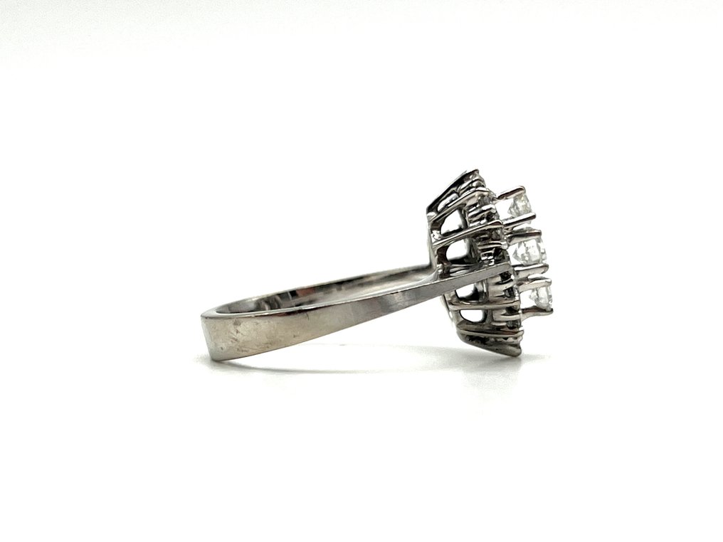 Ring - 18 kt. White gold -  0.49ct. tw. Diamond (Natural)  #1.0