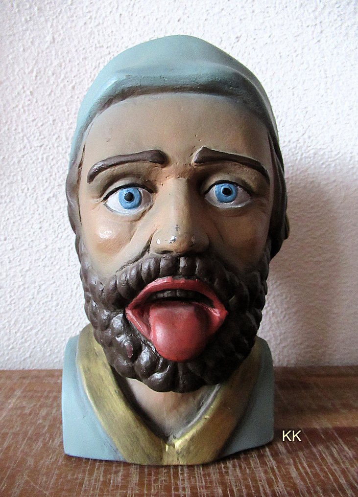 Gaper figurehead - 大型独特稀有药房“Gaper”——荷兰博物馆收藏品——1973年——手绘 #1.0