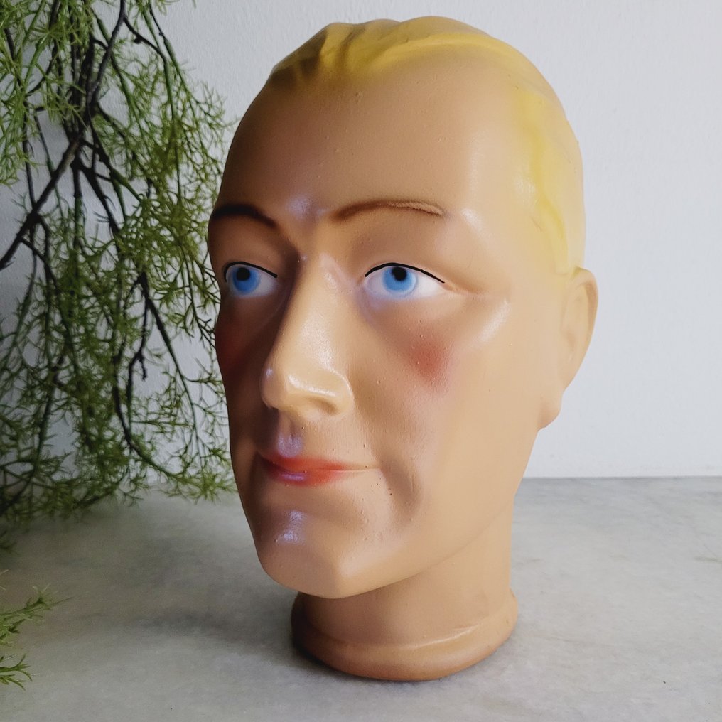 Art Deco, Winkeldisplay/Etalage Hoedenhoofd, 1950 - Κούκλα βιτρίνας - Γύψος #1.0