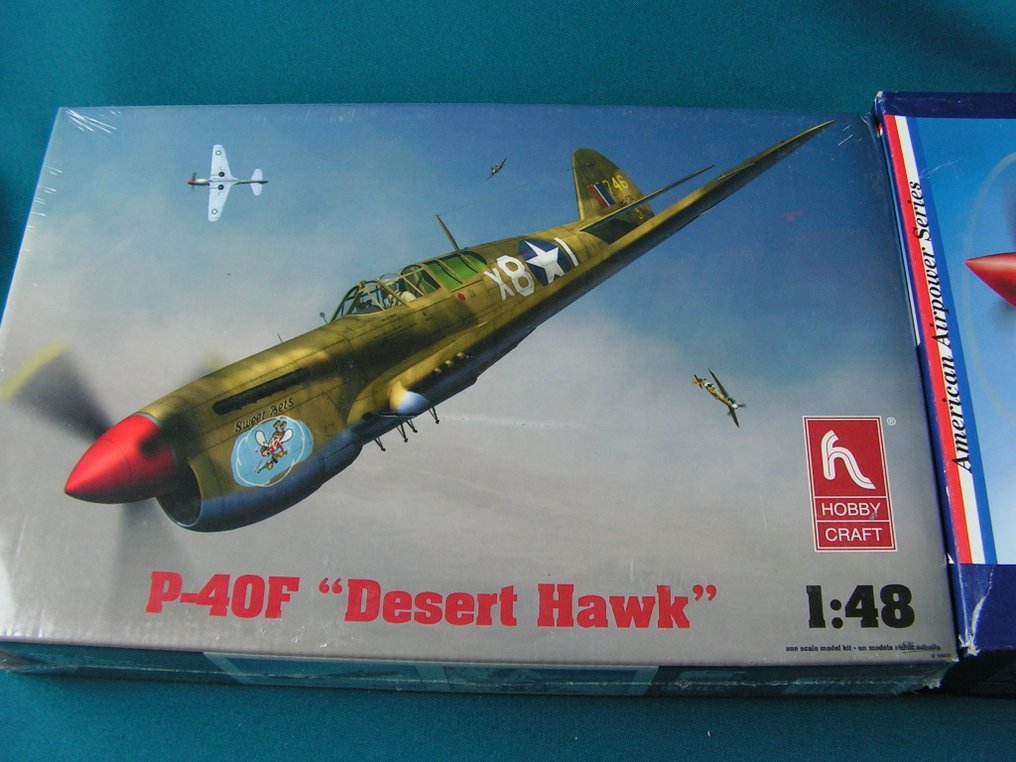 Hasegawa  - Toy model kit Curtiss P-40 mixed lot of 7 with lot of Microscale Decals #4.3