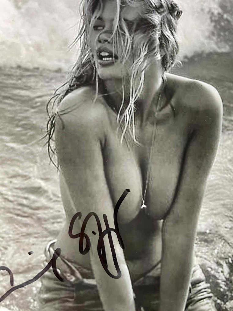 Claudia Schiffer& Herb Ritts sexy autograph original - Playboy - 1990 #4.3