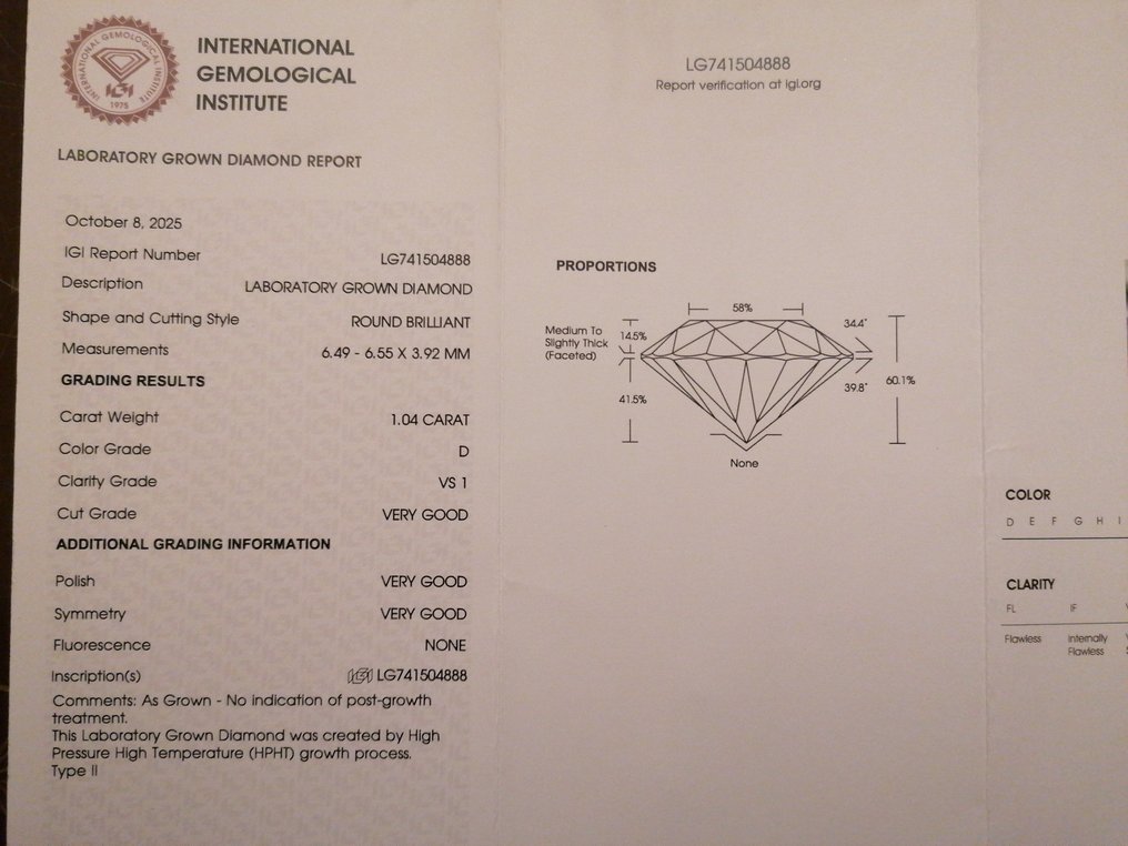 Senza prezzo di riserva - Orecchini - 14 carati Oro giallo - 2.07ct. tw. Diamante (Coltivato in laboratorio) - D VS1 #4.3