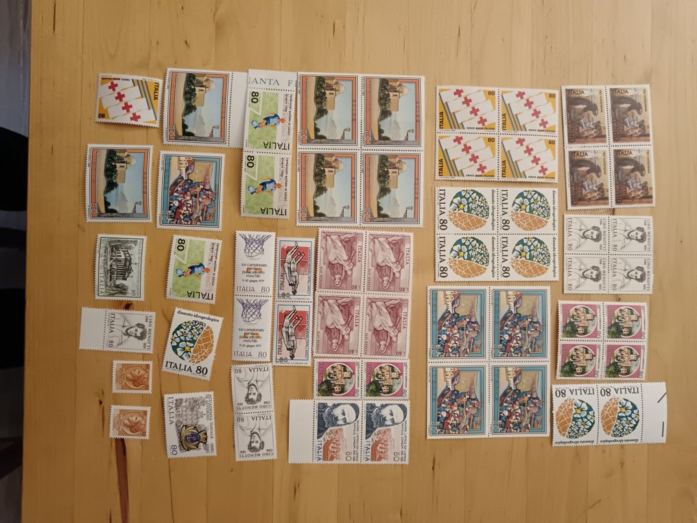 意大利，梵蒂冈，SOM，圣马力诺 1950/1980 - 出售意大利共和国邮票杂项和意大利共和国首日信件。 #2.1