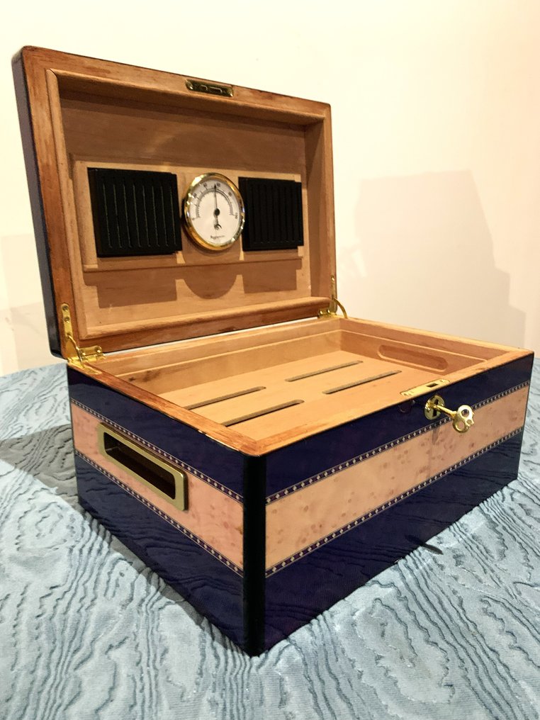 雪茄箱 - 镀金青铜, 金钟柏, 西阿拉黄檀木, 缎木 - 拿破仑三世风格 #2.1