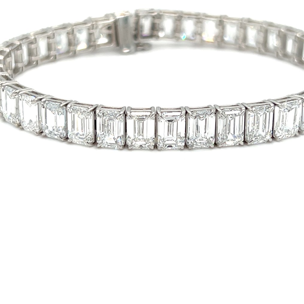 手镯 - 14K包金 白金 -  39.10ct. tw. 钻石 (实验室培育) #4.3