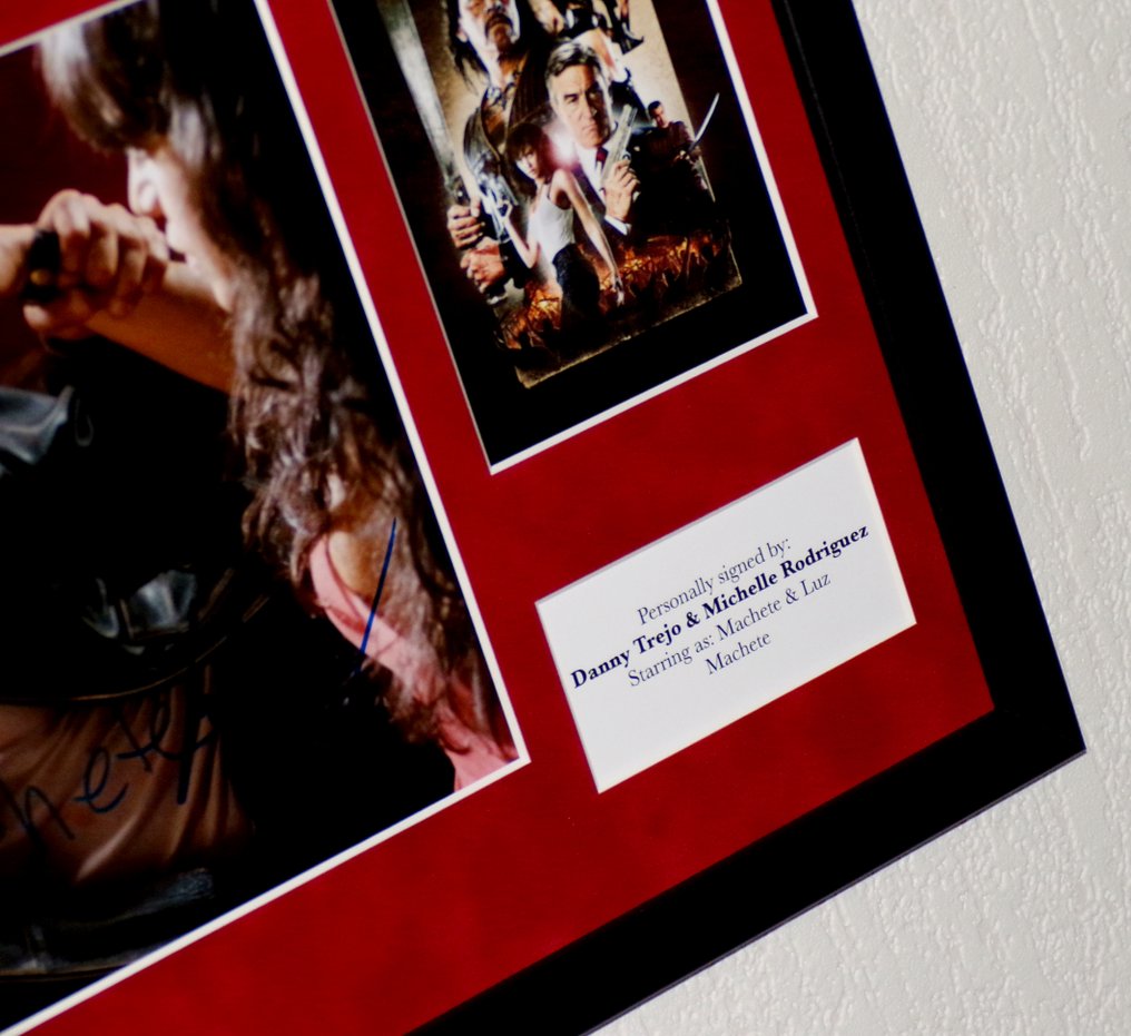 Machete - Danny Trejo & Michelle Rodriguez (Machete & Luz) Premium Framed, signed, COA #2.1