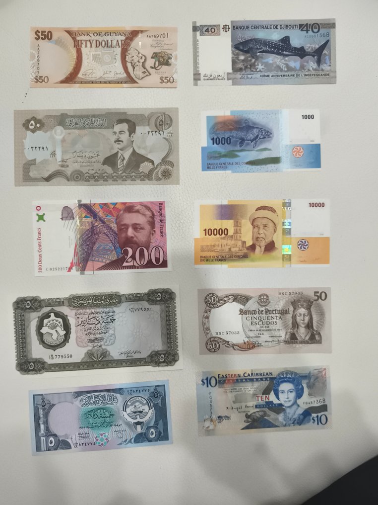 Świat. - 10 banknotes - various dates (Bez ceny minimalnej
) #1.0