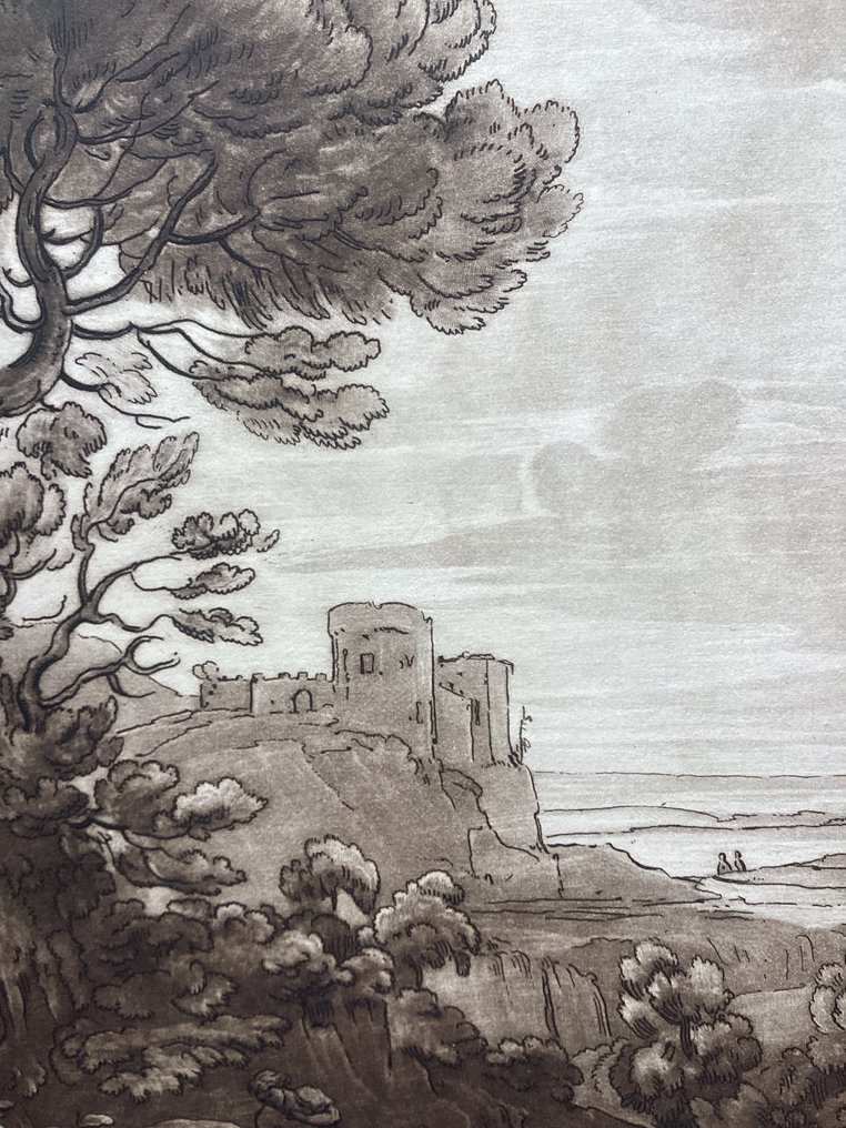 義大利 - 蒂沃利; After Claude Lorrain (1600-1682) - View of Tivoli (Latium) - After Liber Veritatis: Plate 17 - 1821-1850 #3.2