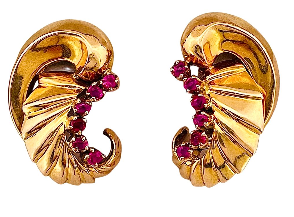 Pendientes - 18 quilates Oro amarillo Rubí #2.1