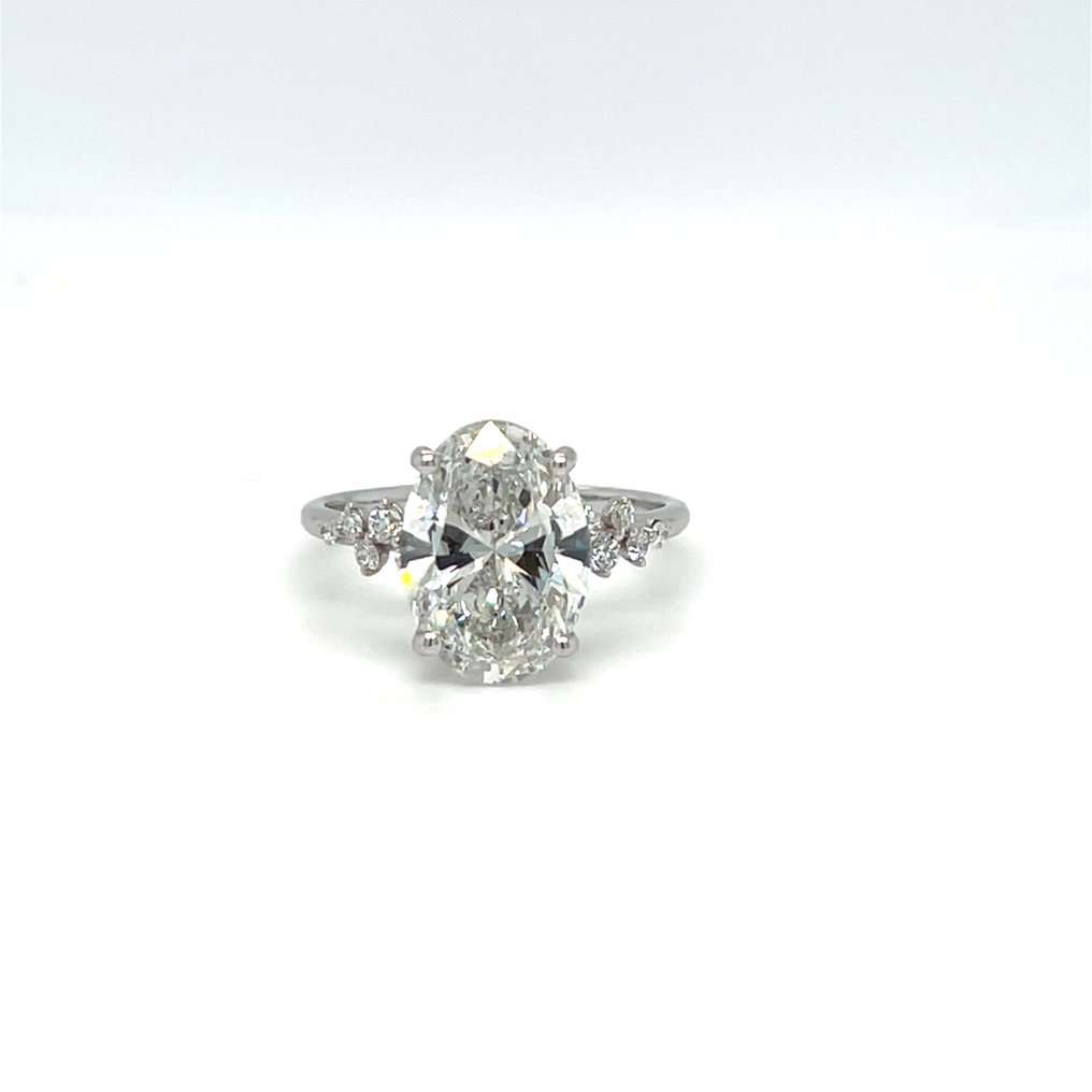 Zonder minimumprijs - Ring - 14 karaat Witgoud - 5.27ct. tw. Diamant (Lab-grown) - Diamant #1.0