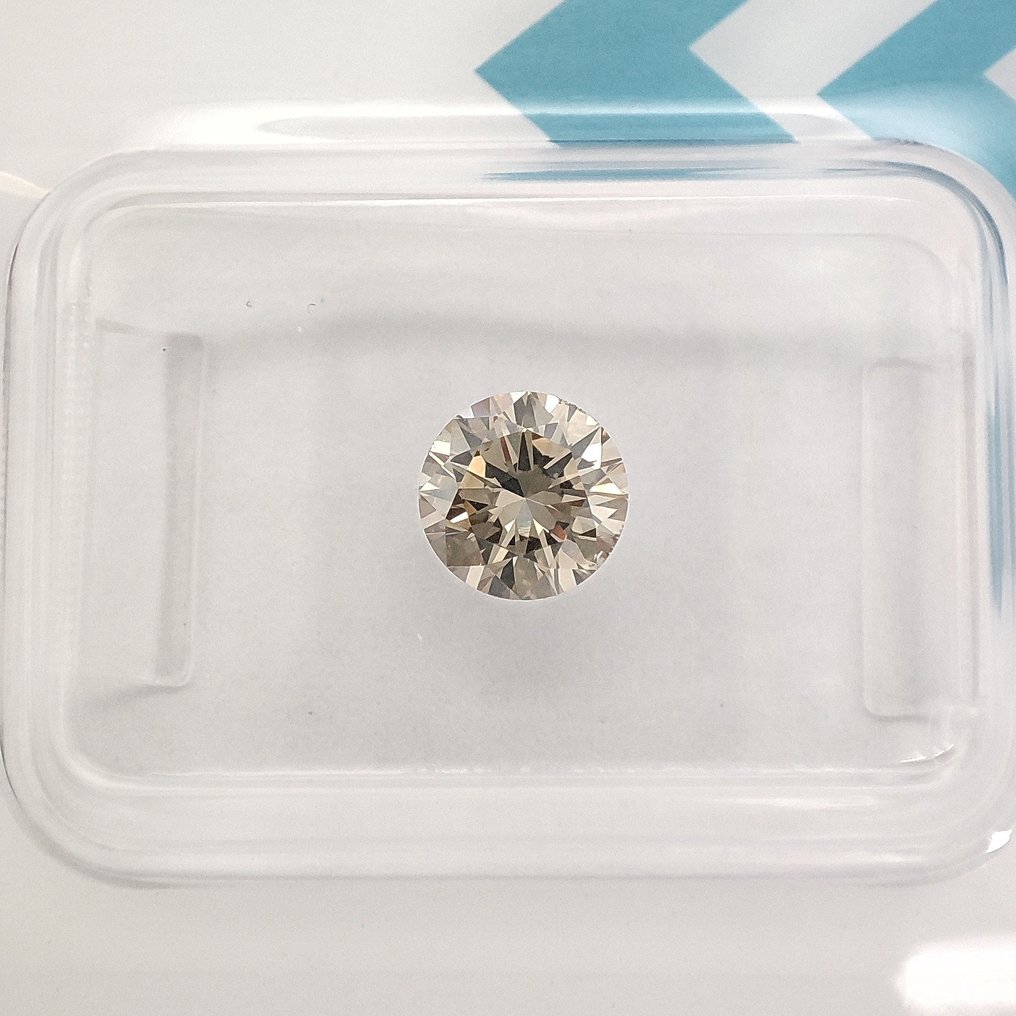 没有保留价 - 1 pcs 钻石 (天然色彩的) - 0.74 ct - 圆形 - Fancy 稍帶灰色的, 稍帶綠色的 黄色 - SI1 微内含一级 - 国际宝石研究院(IGI) #1.0