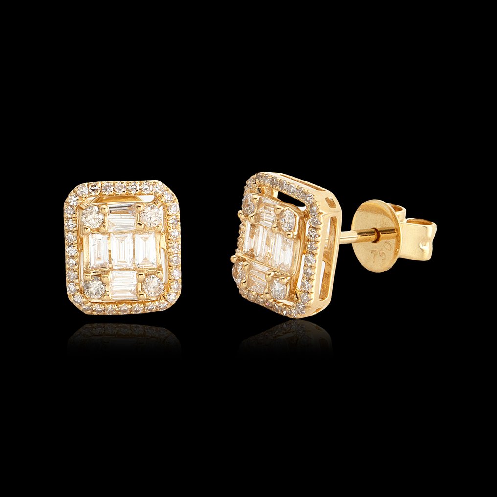 Ei pohjahintaa - Korvakorut - 18 kt. Keltakulta - 0.35ct. tw. Timantti (Luonnollinen) - Timantti #1.0