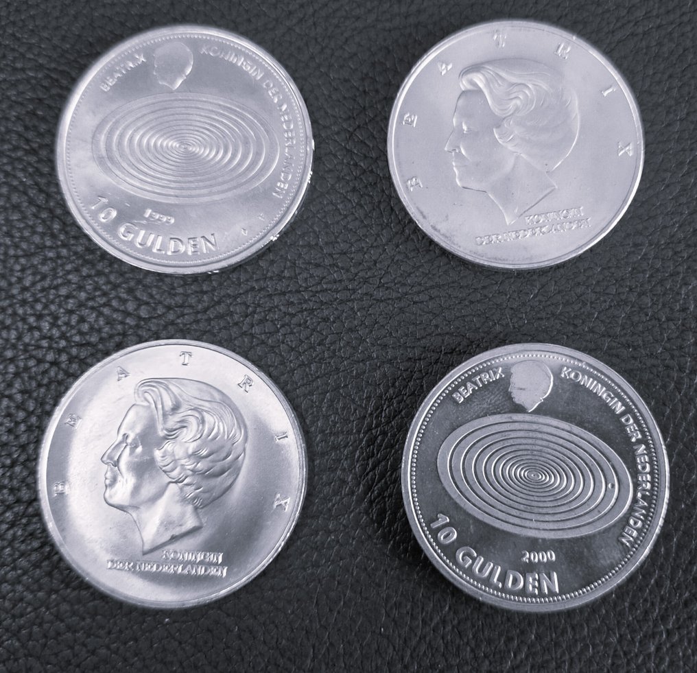 Ολλανδία. 10 Gulden 1997 George C Marchall/1999-12 Ellipsvormige ringen. 4 stuks (χωρίς τιμή ασφαλείας) #1.0