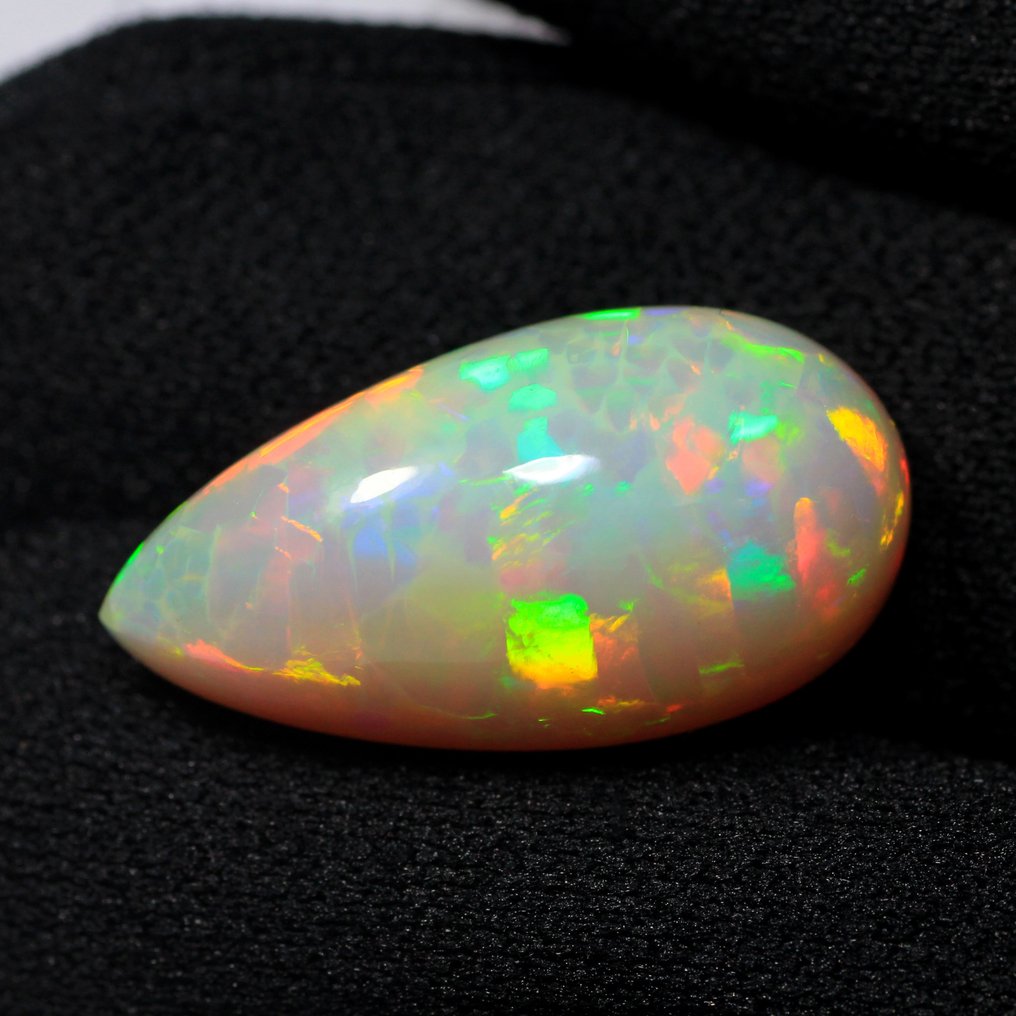 没有保留价 - 1 pcs  多色, 灰色, 橙色 蛋白石  - 10.35 ct - 国际宝石研究院（IGI） - 罕见！蛇皮纹理 #4.3