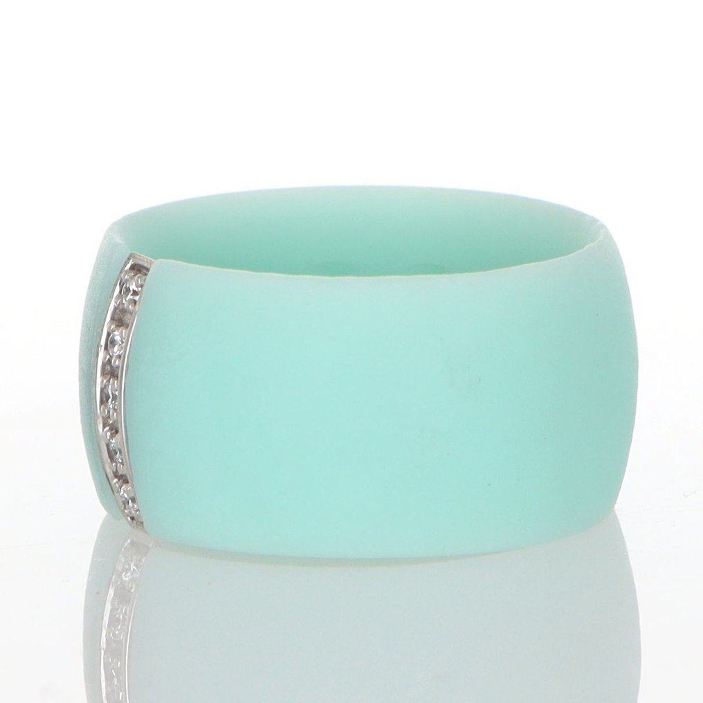 Zonder minimumprijs - Ring - 18 karaat Witgoud Diamant (Natuurlijk)  #1.0