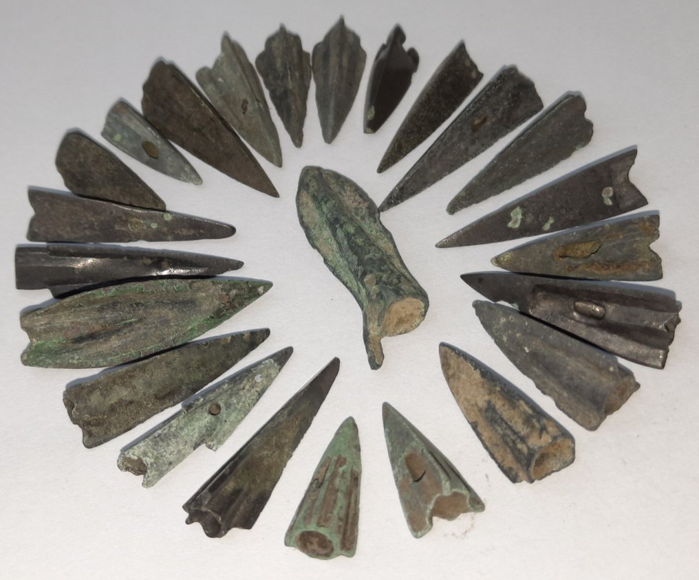 Scythian Collection of bronze Scythian arrowheads - 24 pcs.  (No Reserve Price) #4.3