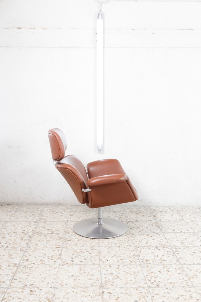 Artifort - Pierre Paulin - Πολυθρόνα - Μπιγκ Τούλιπ + Οθωμανικό - Αλουμίνιο, Δέρμα #4.3