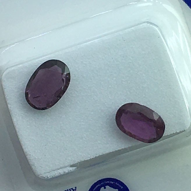没有保留价 - 2 pcs  紫色 蓝宝石  - 1.39 ct - 安特卫普宝石检测实验室（ALGT） - 天然蓝宝石 #2.1