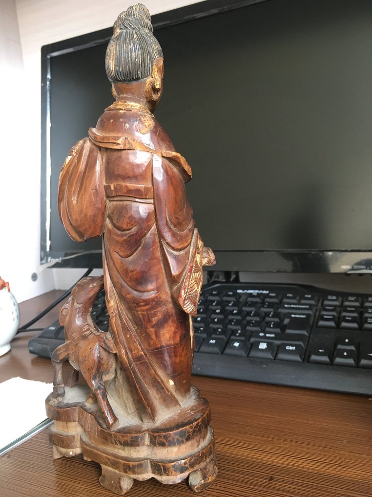 Buddha Deity麻姑献寿Early Qing Carving - Tre - Kina - Qing-dynastiet (1644 – 1911) #4.3