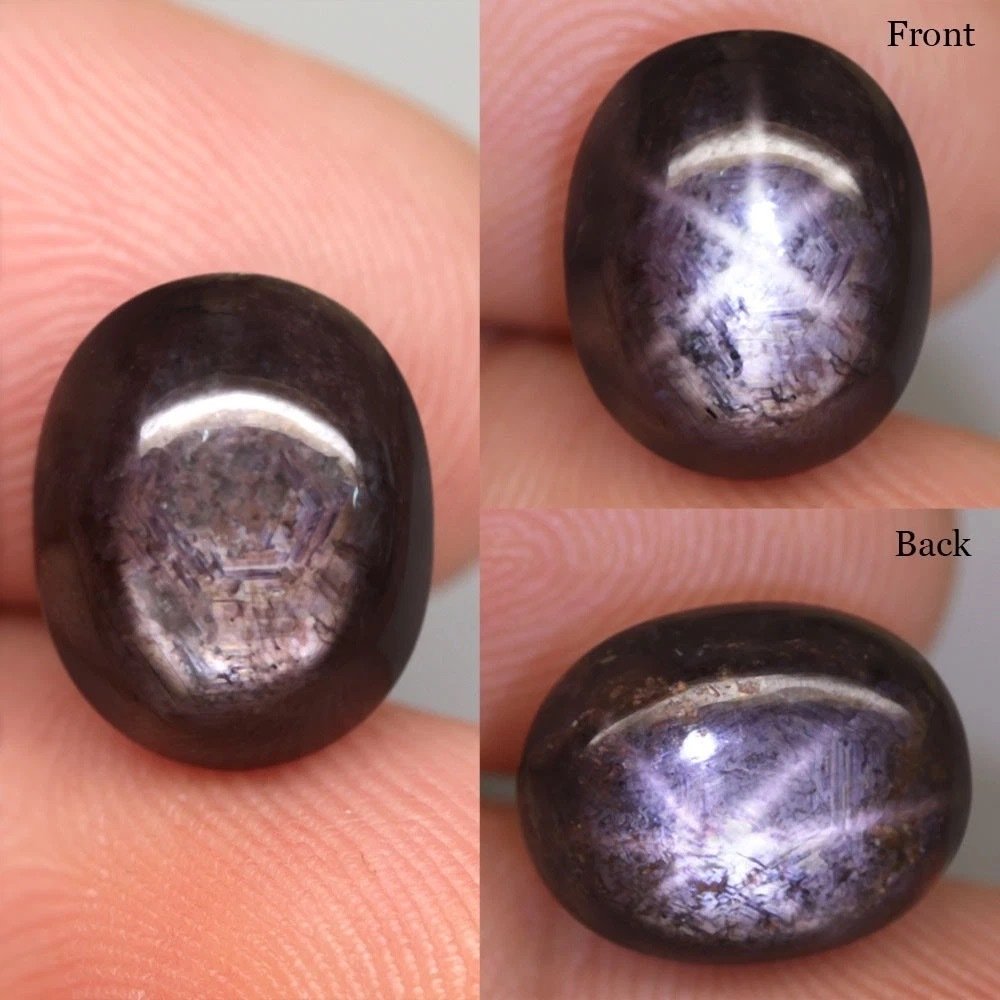 没有保留价 星彩蓝宝石  - 16.76 ct - 无实验室报告 - 两侧各六束光线 #1.0