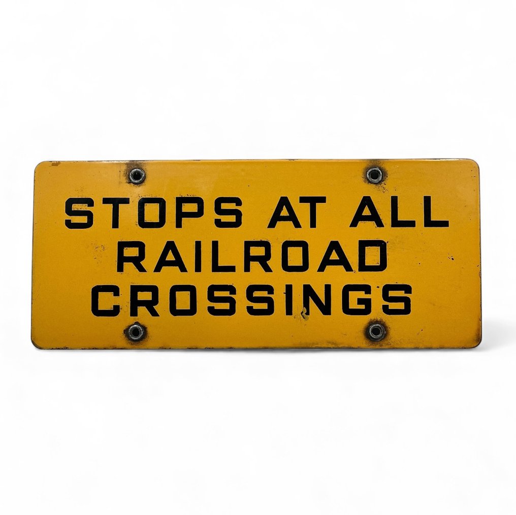 搪瓷标志 '铁路道口' - Emaille bord 'railroad crossing' - 琺瑯標誌牌 - 搪瓷边框 - 瑪瑙, 鋼 #1.0