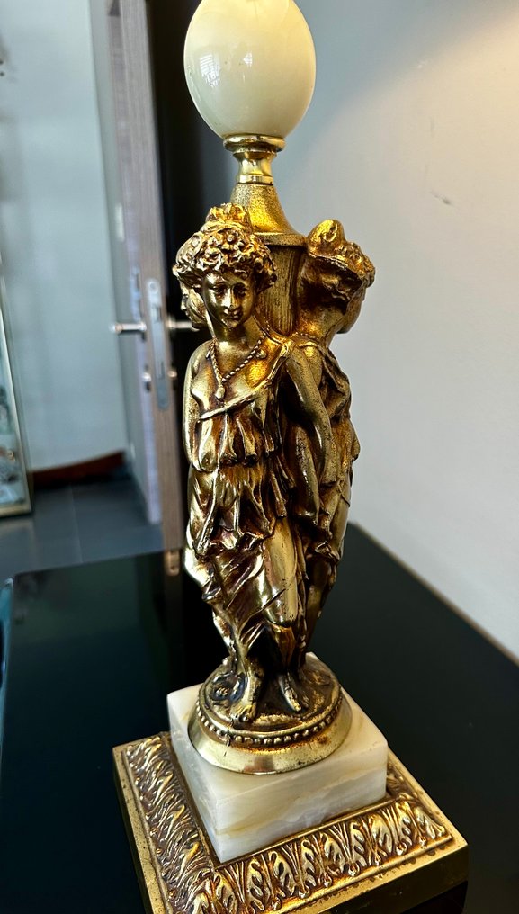 Possibly Deknudt - 灯具 - 镀金黄铜 - 三重灯 #3.2