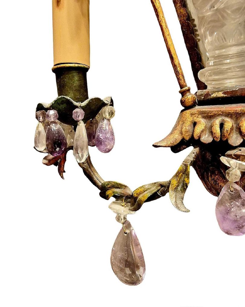 Kynttiläseinävalaisin (2) - Kullattu messinki - Pari orientaalisia aplikaatioita #2.1