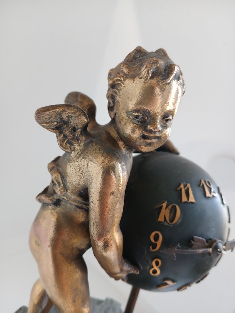 Ρολόι μυστηρίου -   Μπρούντζος, Γρανίτης/Μάρμαρο των Άλπεων, Ορείχαλκος - 1850-1900 #1.0