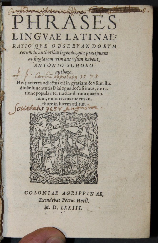 A. van Schore - Phrases linguae latinae. Ratio que observandorum eorum in authoribus legendis - 1573 #4.3